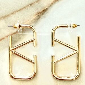 Modern Gold Geometric Post Earrings for Women
